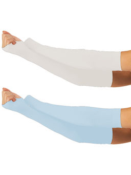 Secrets By ZeroKaata - Unisex Solid Assorted Pack of 2 UV Protection Arm Sleeves Gloves