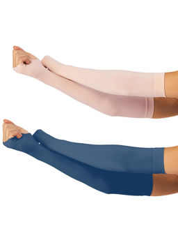 Secrets By ZeroKaata - Unisex Solid Assorted Pack of 2 UV Protection Arm Sleeves Gloves
