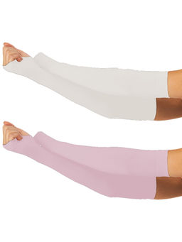 Secrets By ZeroKaata - Unisex Solid Assorted Pack of 2 UV Protection Arm Sleeves Gloves