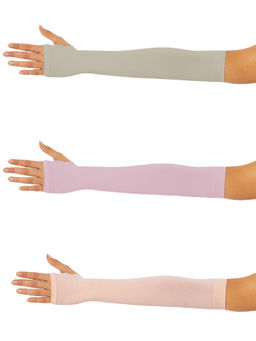 Secrets By ZeroKaata - Unisex Solid Assorted Pack of 3 UV Protection Arm Sleeves Gloves