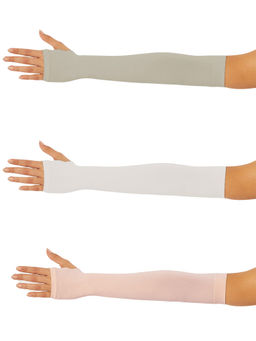 Secrets By ZeroKaata - Unisex Solid Assorted Pack of 3 UV Protection Arm Sleeves Gloves