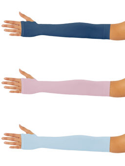 Secrets By ZeroKaata - Unisex Solid Assorted Pack of 3 UV Protection Arm Sleeves Gloves