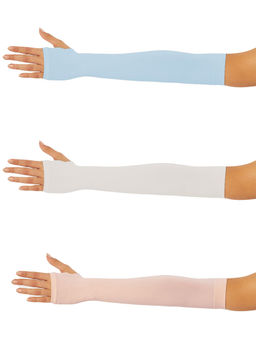 Secrets By ZeroKaata - Unisex Solid Assorted Pack of 3 UV Protection Arm Sleeves Gloves