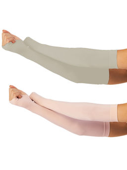 Secrets By ZeroKaata - Unisex Solid Assorted Pack of 2 UV Protection Arm Sleeves Gloves