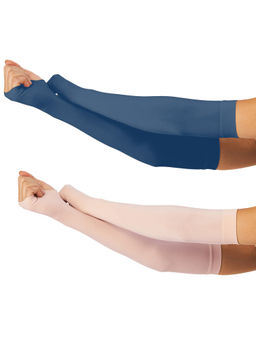 Secrets By ZeroKaata - Unisex Solid Assorted Pack of 2 UV Protection Arm Sleeves Gloves