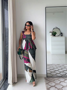 Poppi - Tropica Printed Top and Pant Co-Ord Set