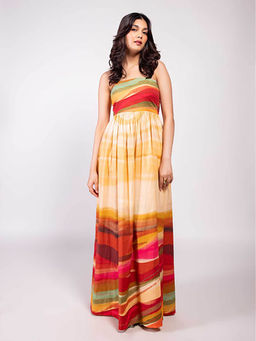 Poppi - Flow Printed Strappy Maxi Dress