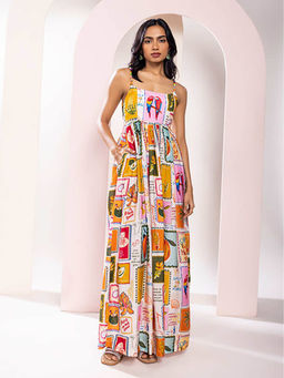 Poppi - Stamp Printed Maxi Dress