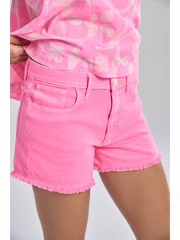 TERRA LUNA - CANCUN Pink Solid Shorts