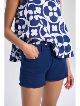 TERRA LUNA - CANCUN Navy Blue Solid Shorts