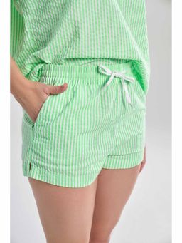 TERRA LUNA - DRAI Green Stripes Shorts