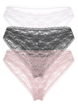 Guess - Polyamide Self Design Basic Lace Briefs (Pack of 3)