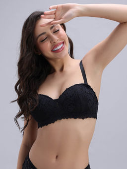 Zivame - Black Padded Non Wired Medium Coverage Strapless Bra