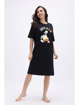 Zivame - Black Beauty Mickey and Friends Knit Cotton Loungewear Nightdress