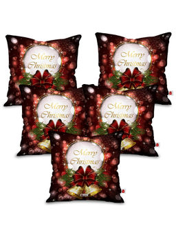 Indigifts - Merry Christmas Printed Cushions (Set Of 5)