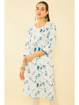 Soch - Women White Viscose Printed Kurta