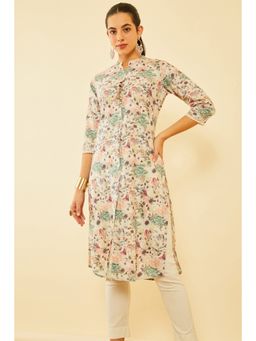 Soch - Women Multi-Color Cotton Floral Print Kurta