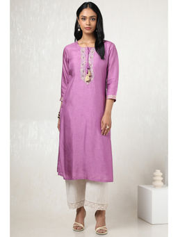 Soch - Womens Lavender Silk Blend Kurta