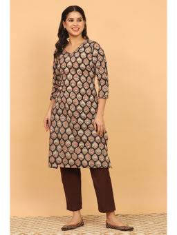 Folksong - Dark Brown Kalamkari Kurta