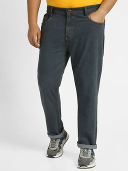 Urbano Plus - Mens Grey Regular Fit Washed Jeans Stretchable