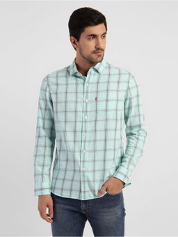 Levi's - Men Checkered Blue Slim Shirt