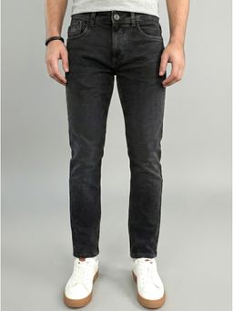 Monte Carlo - Men Black Cotton Blend Solid Skinny Jeans