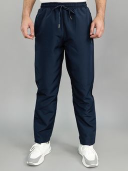 Monte Carlo - Men Navy Blue Polyester Blend Solid Trackpant