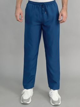 Monte Carlo - Men Blue Polyester Blend Solid Trackpant