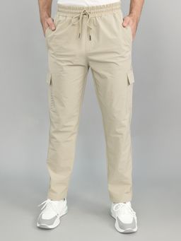 Monte Carlo - Men Beige Polyester Blend Solid Trackpant