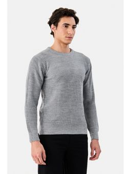 Snitch - Men Grey Acrylic Textured Sweater