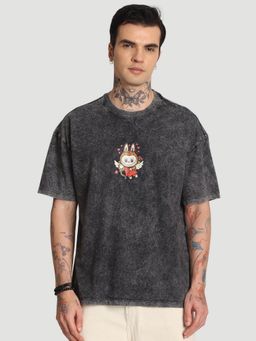 Bene Kleed - Men Charcoal Cotton Graphic T-Shirt