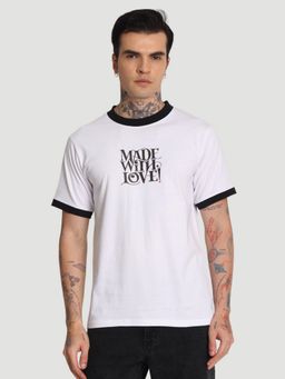 Bene Kleed - Men White Cotton Graphic T-Shirt