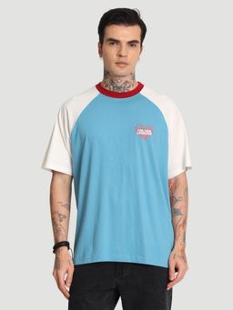 Bene Kleed - Men Blue Cotton Colorblock T-Shirt