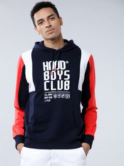 LOCOMOTIVE - Men Multi-Color Polyester Colorblock Hoodie