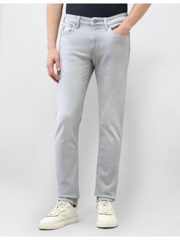 U.S. Polo Assn. Denim Co. - Men Grey Cotton Solid Tapered Jeans
