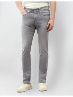 U.S. Polo Assn. Denim Co. - Men Grey Cotton Solid Tapered Jeans