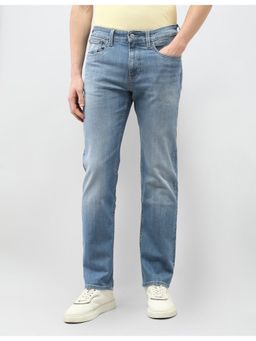 U.S. Polo Assn. Denim Co. - Men Blue Cotton Solid Straight Jeans