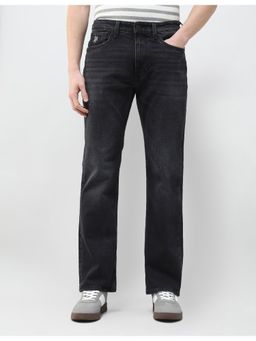 U.S. Polo Assn. Denim Co. - Men Black Cotton Solid Boot Cut Jeans