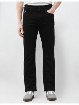 U.S. Polo Assn. Denim Co. - Men Black Cotton Solid Boot Cut Jeans
