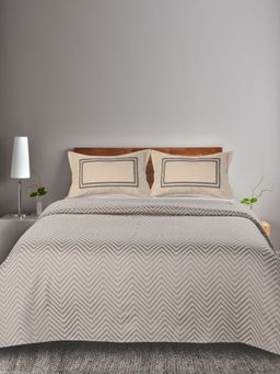 Saral Home - Woven Grey Cotton Bedsheet Double 90x100 Inch + 2 Pillow Covers