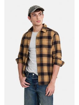 Snitch - Mustard Checks Full Sleeves Regular Casual Shirt