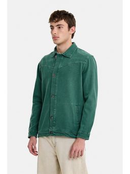 Snitch - Olive Solid Full Sleeves Regular Casual Shacket