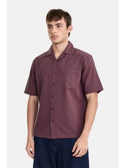 Snitch - Mauve Solid Half Sleeves Boxy Casual Shirt