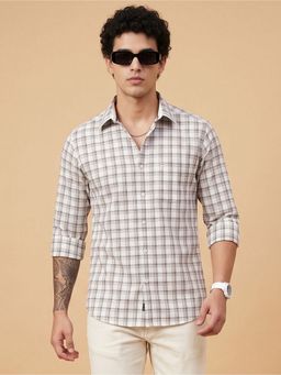 Charagh Din - Cream Blended REGULAR FIT COMBINATION Casual Shirt