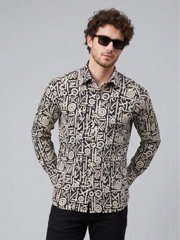 Charagh Din - Black Kopro PRINT Casual Shirt