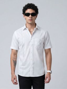 Charagh Din - White Blended COMBINATION Casual Shirt