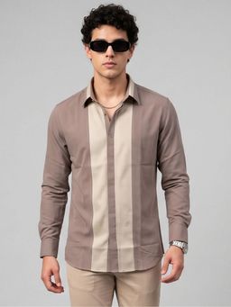 Charagh Din - Brown Blended COMBINATION Casual Shirt