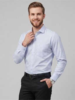 Charagh Din - Blue Cotton REGULAR FIT Formal Shirt