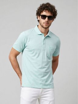 Charagh Din - Green Blended Regular Fit Casual Polo T-Shirt