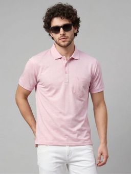 Charagh Din - Pink Blended Regular Fit Casual Polo T-Shirt